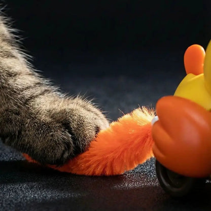 Creative Wind Up Bird Shape Interactive Cat Tail Pull Play Bird Cat Teaser Sounding Bite-Resistant Cat Exercise Indoor Fun