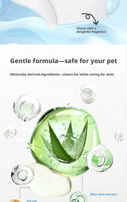 Pet No-Rinse Glove Wipes, 6 Pieces Per Box, 2 Boxes Set, Disposable Deodorizing Grooming Cleaning Gloves for Cats and Dogs