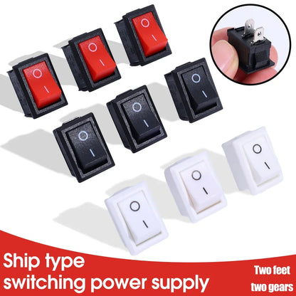 5/15Pcs Push Button Switch 21x15mm SPST 2Pin 6A 250V KCD11 Snap-in on/Off Rocker Boat Home Motorcycle Switch Black Red White