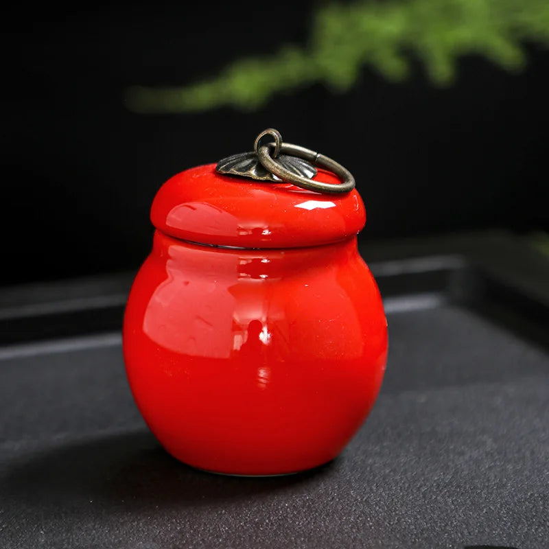 C18 Mini Ceramic Memorial Pet Urn Portable Airtight Container for Dog Cat Ashes Pet Hair Tiny Keepsake Storage Memorials Gifts