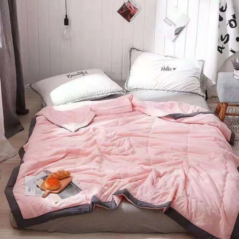 New Double Sided Cooling Blanket Cold Effect Skin-Friendly Conditioning Quilt Breathable Solid Color Cooler Quilt Spring Summer