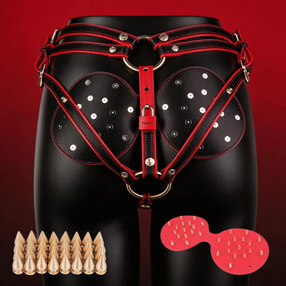 FRKO Fantasy Men Punishment Panties PU Leather Harness Belt Rivet Stimulation BDSM Slave Games Fetish Sex Toys For Men Gays 18