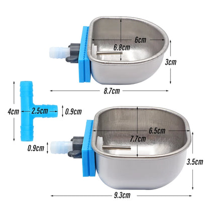 Stainless Steel Rabbit Water Bowl Farm Rabbit Automatic Drinker Rabbit cage fix cup Raising Fox Mink Drinking Bowl 1 Pcs