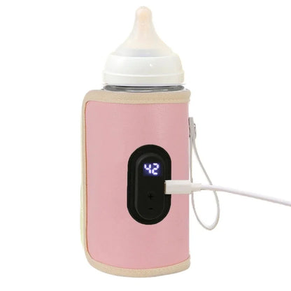 Portable Digital Display Baby Bottle Warmer USB Car Travel Nursing Milk Heater Outdoor Universal Temperature Control Accessories