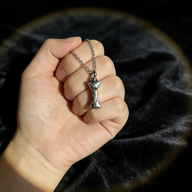 1PCS Bone Ash Locket Cremation Jewelry Urn Necklaces Keepsake Pendant for Pet Dog Paw Print Memorial Ashes Jewelry
