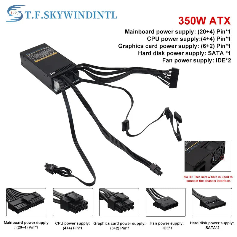 ONLY 220V Flex ATX 350W Power Supply Fully Modular PSU Full Voltage 220V AC Full Power for POS AIO System Desktop Gaming Power