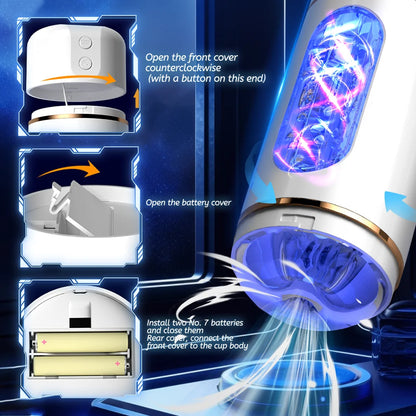 Sucking Vibration Male Masterburbatar Hands Free with 10 Sucking Vibration Modes Automatic Male Masturebster, Blowjobob Machine
