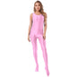 Women's Sleeveless Full Body Bodysuit Glossy Jumpsuit Gymnastics Fitness Swimming Leotard Pole Dance Costume Clubwear Lingerie