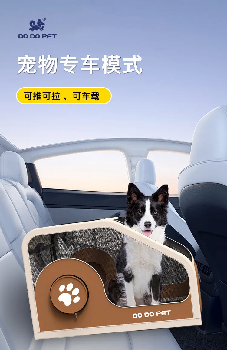 Large Space Foldable Pet Trolley Silent Wheel Pet Travel Box Portable Car Carrier Cage For Small Medium Dogs Cats Outdoor Trip