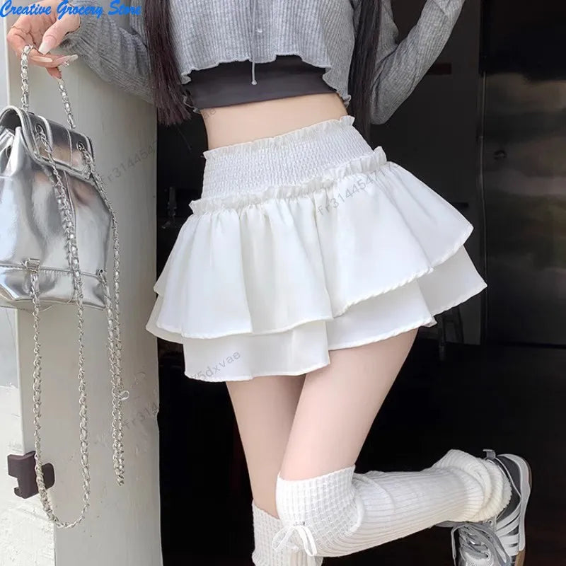 Women‘s High Waist Ballet Cake Skirt 2026 Spring Summer Slimming Short A Line Fluffy Mini Pants Style