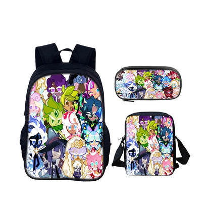 Cartoon Popular Shadow Milk Plush 3D Print 3pcs/Set pupil School Bags Laptop Daypack Backpack Inclined shoulder bag Pencil Case