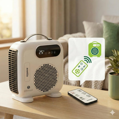 2000W fan with remote control heater electric timer LED panel fan function cold blast temperature range 15-40 °C