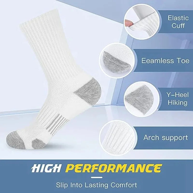 6 Pairs Men's Outdoor Gym Socks High Quality Comfortable Soft Ground-Gripping Football Large Size New Style
