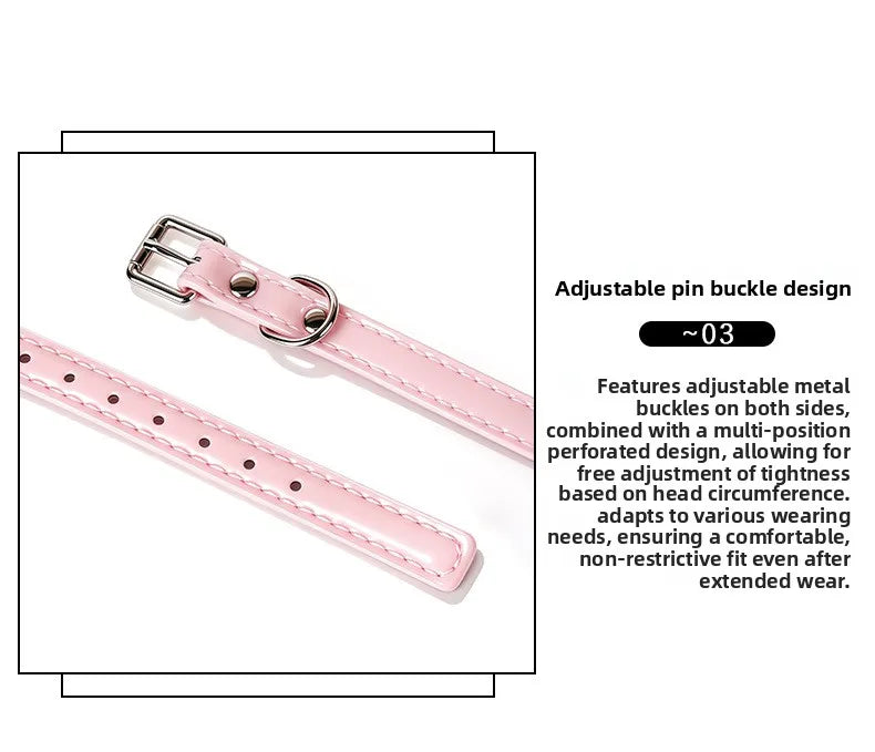 Adult Pink Bow Blindfold Sex Games PU Leather Fetish BDSM Eye Mask For Men Women 18+ Exotic Costumes Sexy Party Club Coslay Mask