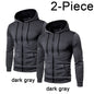 2023 Autumn and Winter New European and American Solid Color Fleece Sweater Pants Men's Casual Zipper Sports Hat Set