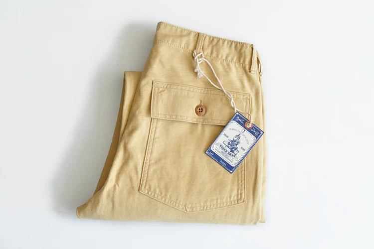 SauceZhan OG107 Utility Fatigue Pants Military PANTS Classic Cargo  Olive  Men's Baker Pants Satin Cotton Straight Fit