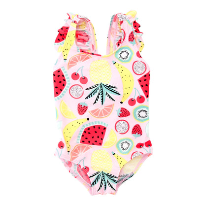 Kavkas Summer Girls Swimming Suit 9 M to 6 Years Fruit Floral Printed Hot Swimsuit Children One-piece Baby Swimwear For Kids