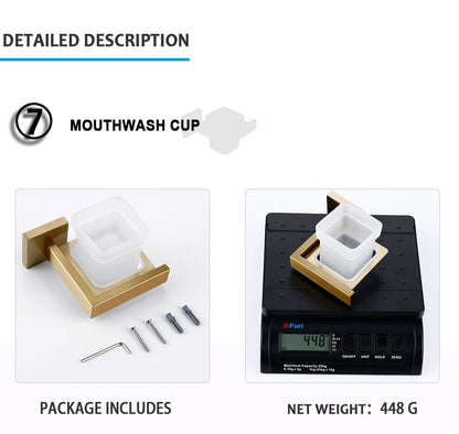 Brushed Gold Bathroom Accessories Set Toilet Brush Holder Toilet Paper Holder Towel Bar Rail Rack Hanger Hook Soap Dish Hardware