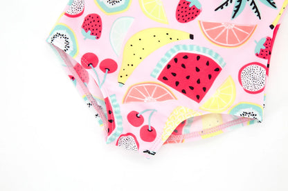 Kavkas Summer Girls Swimming Suit 9 M to 6 Years Fruit Floral Printed Hot Swimsuit Children One-piece Baby Swimwear For Kids