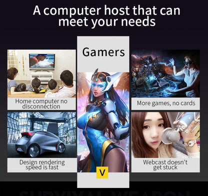 AOTESIER Gaming PC Core I7 CPU With 8G /16G RAM 256G SSD HD4600 ATX/ITX/M-ATX Full View Side Panel Temper Glass Front PC Gamer