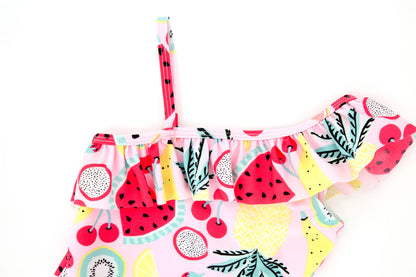 Kavkas Summer Girls Swimming Suit 9 M to 6 Years Fruit Floral Printed Hot Swimsuit Children One-piece Baby Swimwear For Kids
