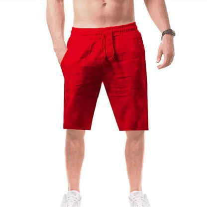 Men's Cotton Linen Pants Summer Solid Color Breathable Linen Trousers Male Casual Elastic Waist Fitness Pants Hip-Hop Streetwear