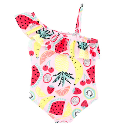 Kavkas Summer Girls Swimming Suit 9 M to 6 Years Fruit Floral Printed Hot Swimsuit Children One-piece Baby Swimwear For Kids