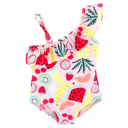 Kavkas Summer Girls Swimming Suit 9 M to 6 Years Fruit Floral Printed Hot Swimsuit Children One-piece Baby Swimwear For Kids
