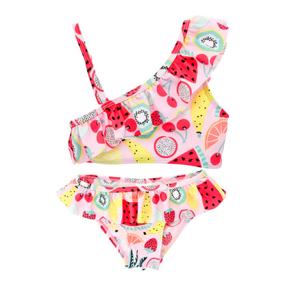 Kavkas Summer Girls Swimming Suit 9 M to 6 Years Fruit Floral Printed Hot Swimsuit Children One-piece Baby Swimwear For Kids