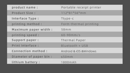 Milestone Portable Mini Wireless Thermal Printer Bluetooth Android Receipt Printing 58mm Office  Android Receipt Printer Epson p