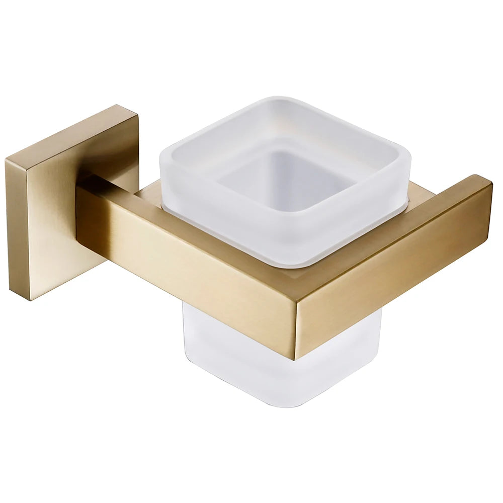 Brushed Gold Bathroom Accessories Set Toilet Brush Holder Toilet Paper Holder Towel Bar Rail Rack Hanger Hook Soap Dish Hardware