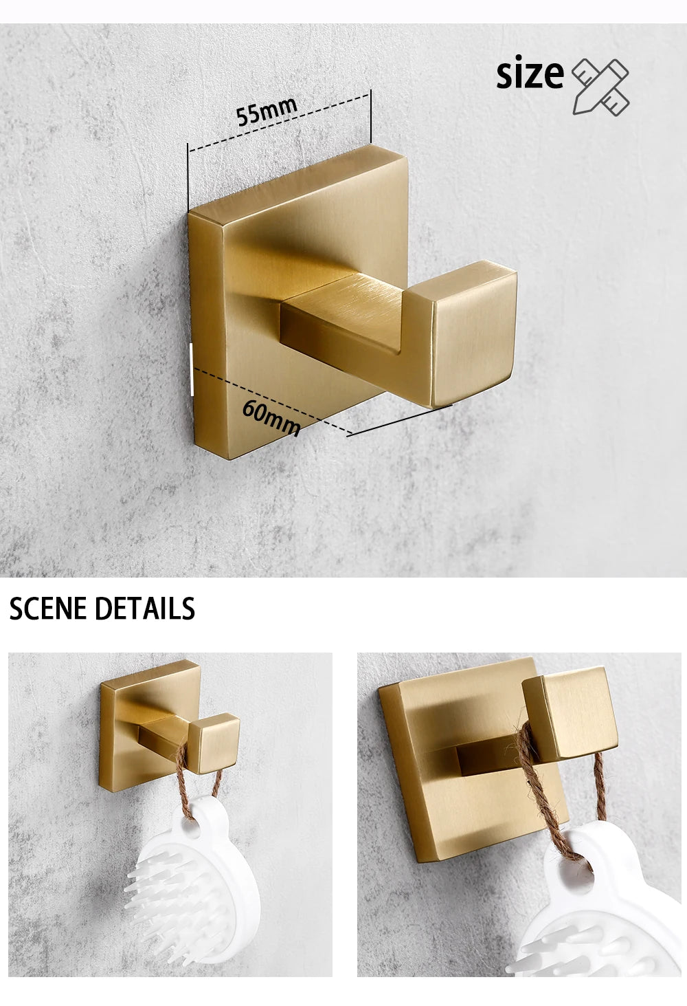 Brushed Gold Bathroom Accessories Set Toilet Brush Holder Toilet Paper Holder Towel Bar Rail Rack Hanger Hook Soap Dish Hardware