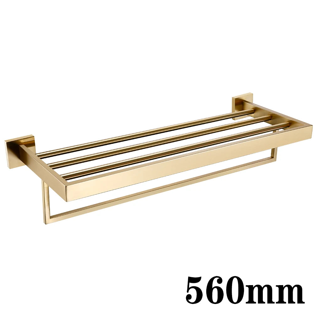 Brushed Gold Bathroom Accessories Set Toilet Brush Holder Toilet Paper Holder Towel Bar Rail Rack Hanger Hook Soap Dish Hardware
