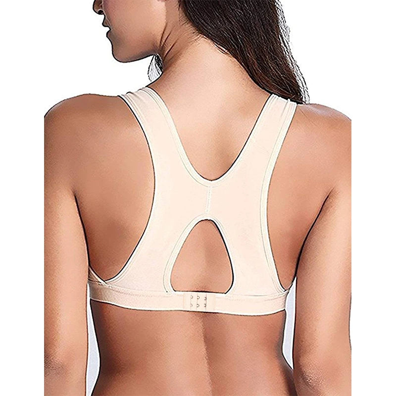 Burvogue Bras Women Seamless Padded Push Up Post-Surgery Bra Front Closure Brassiere Vest Underwear Gather Adjustable Sports Bra