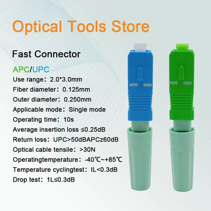 50/100/200/400pcs SC APC UPC Fiber Optic Fast Connector SM Single-Mode Optical Quick Connector FTTH Tool SC Adapter Freeshipping