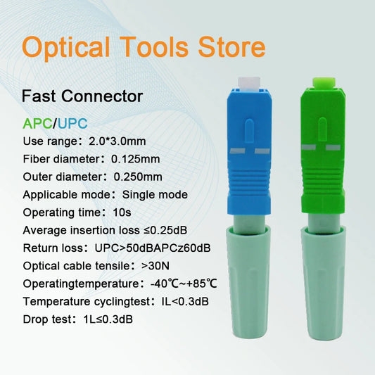 50/100/200/400pcs SC APC UPC Fiber Optic Fast Connector SM Single-Mode Optical Quick Connector FTTH Tool SC Adapter Freeshipping