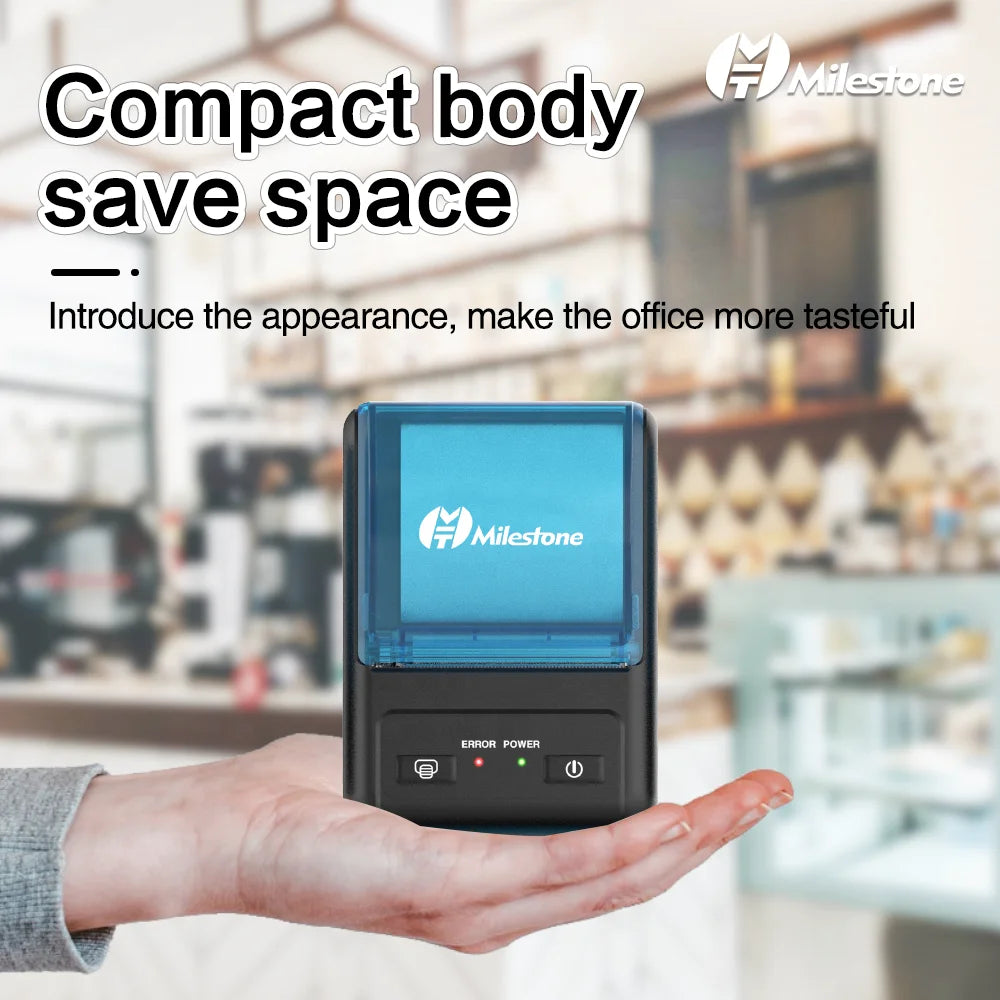 Milestone Portable Mini Wireless Thermal Printer Bluetooth Android Receipt Printing 58mm Office  Android Receipt Printer Epson p