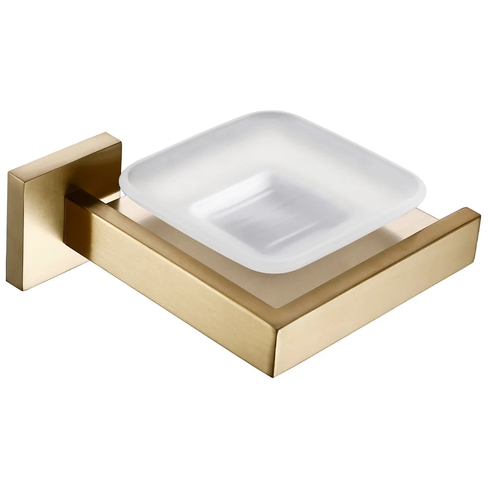 Brushed Gold Bathroom Accessories Set Toilet Brush Holder Toilet Paper Holder Towel Bar Rail Rack Hanger Hook Soap Dish Hardware