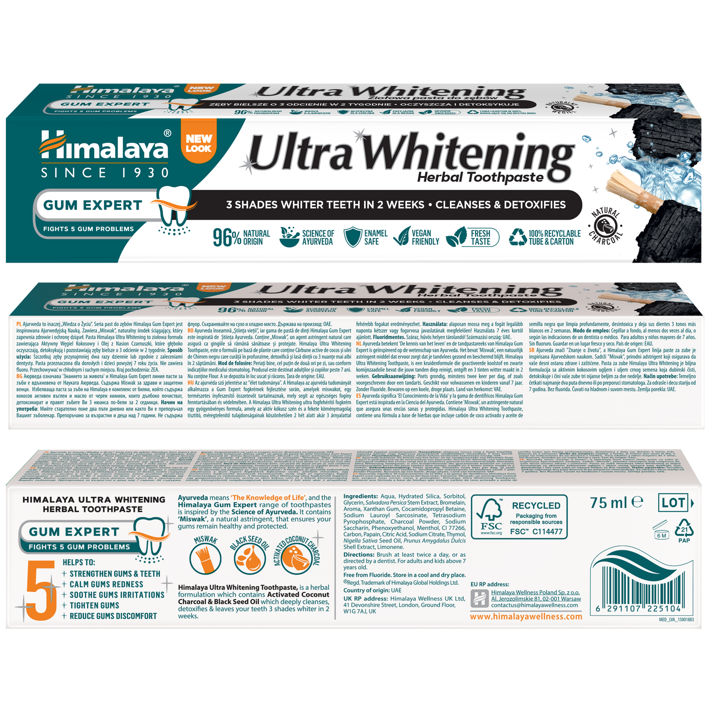 Himalaya Gum Expert Ultra Whitening Kräuterzahnpasta - 75 ml