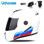DOT Certification  Motorcycle Helmet Double Lens Cross Section Helmet Safety Modular Flip Helm Unisex Helmet with Visor