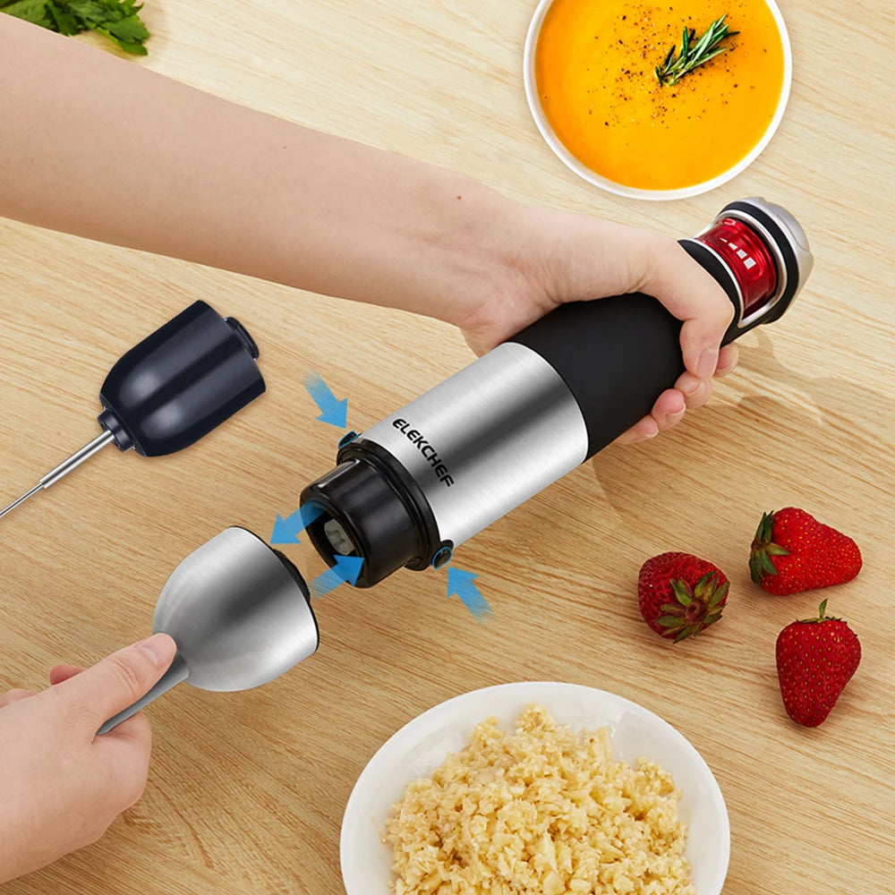 5 in 1 Multifunctional 1200W Electric Hand Stick Blender Immersion Handheld Mixer Food Processor Chopper Beater Frother