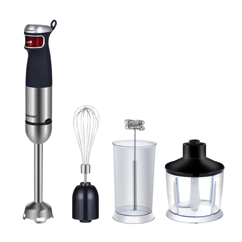 5 in 1 Multifunctional 1200W Electric Hand Stick Blender Immersion Handheld Mixer Food Processor Chopper Beater Frother