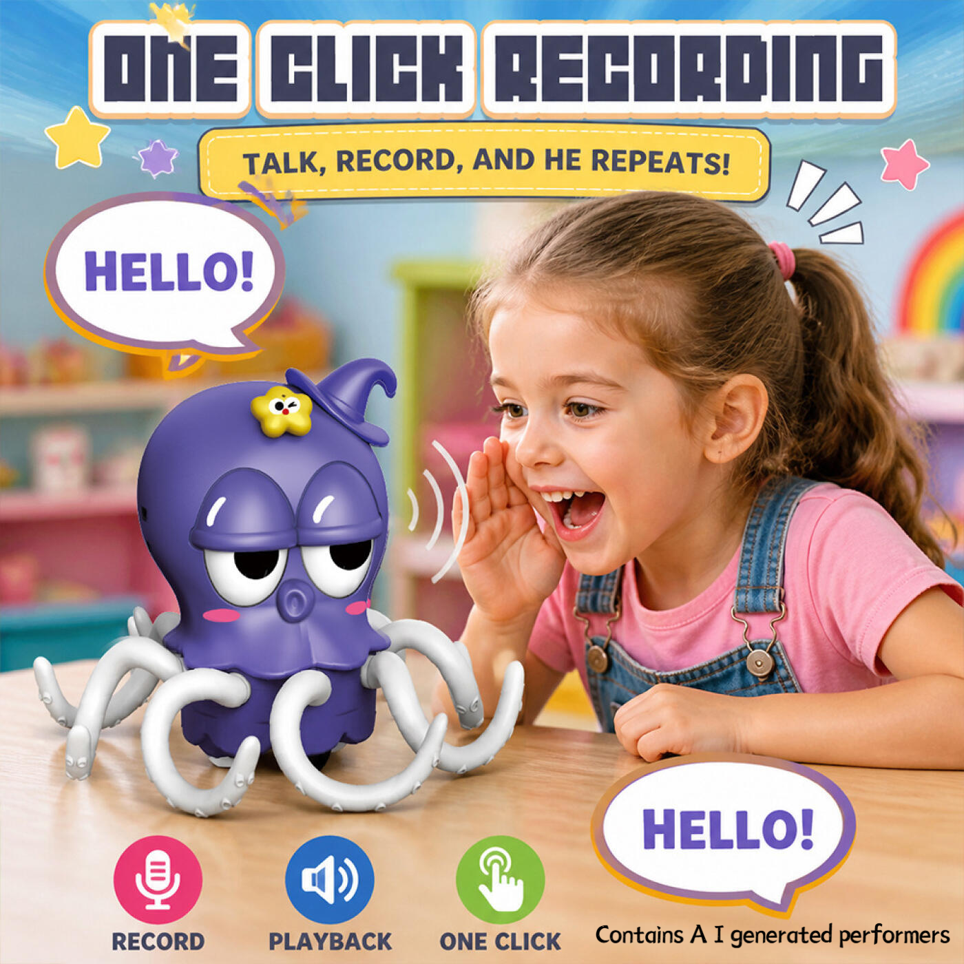 Dancing Jellyfish Squid Dancer Toys Vioce Repeat Electronic Pet Toys Baby Children Interactive Education Toddler Toy kids Gifts