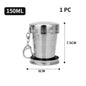 250Ml Stainless Steel Retractable Cup Outdoor Travel Toiletry Cup Portable Creative Compression Cup Mini Handy Cup Folding Cup