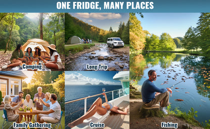 SucceBuy 8L to 75L Car Refrigerator Fridge Portable Icebox Single&Dual Zone w/Blue Tooth Temp Adjustable for Outdoor Camping RV