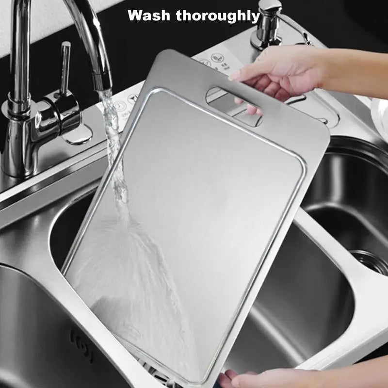 Stainless Steel Cutting Board Double Sided Metal Cutting Board Cutting Board Pastry Board Cutting Board Kitchen Cooking Supplies