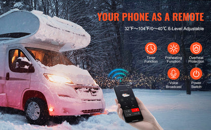 SucceBuy 8KW Diesel Heater 12/24V All in One Diesel Air Heater with Bluetooth CO Alarm Portable Car Heater for Vehicles & Garage
