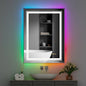 Large Bathroom LED Vanity Mirror RGB Color Changing Backlit Bathroom Mirror Shatterproof Dimmable Anti-Fog Led Mirror