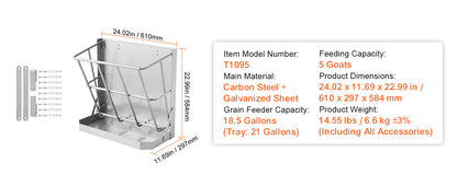 SucceBuy Livestock Hay Feeder Heavy-Duty Steel Goat Hay Rack Multiple Sided Feeding Rack for Sheep Farm Livestock Outdoor