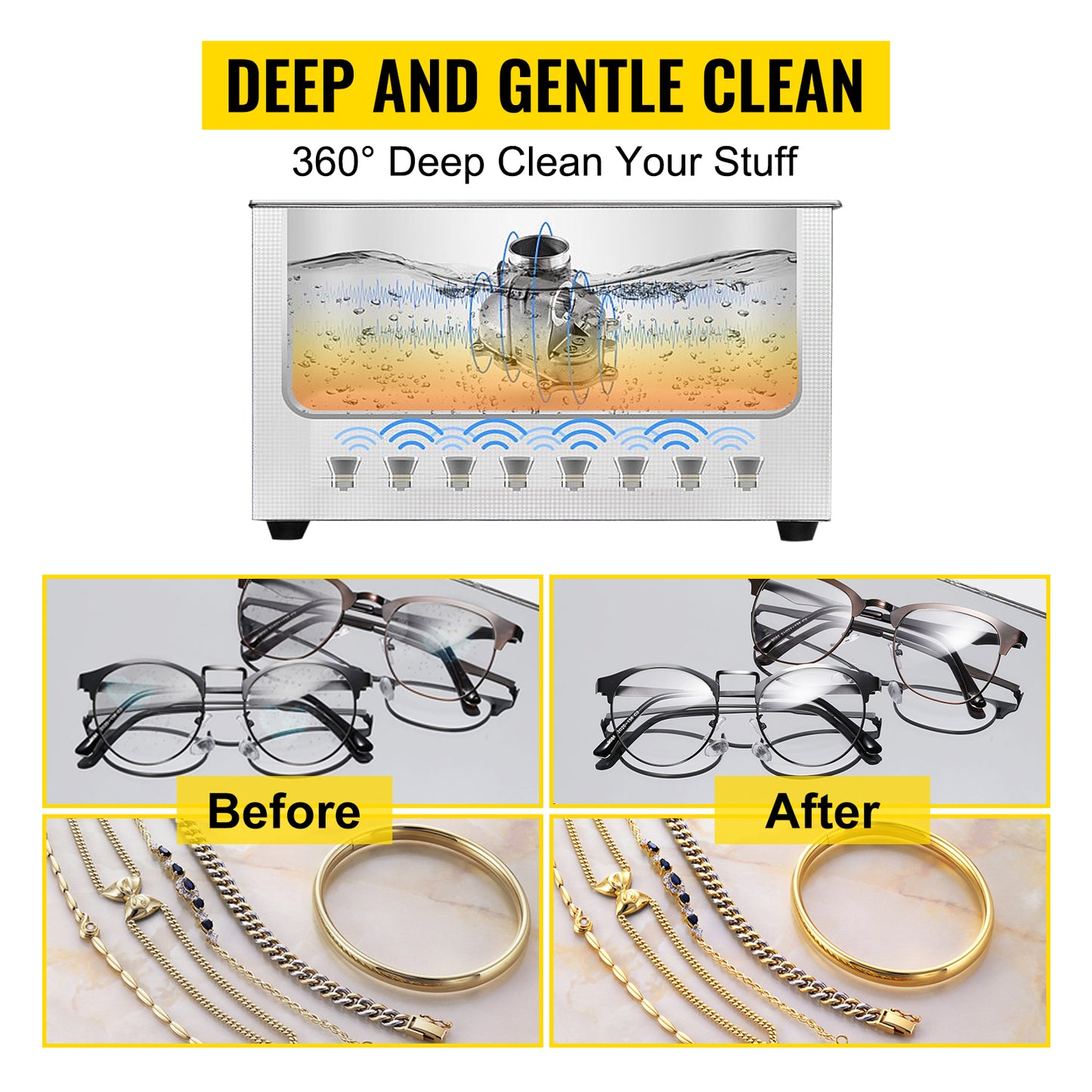 SucceBuy 800ml Ultrasonic Cleaner Portable Cleaning Washing Machine 35W Mini Lave-Dishes Ultrasound Bath Sonic Home Appliance
